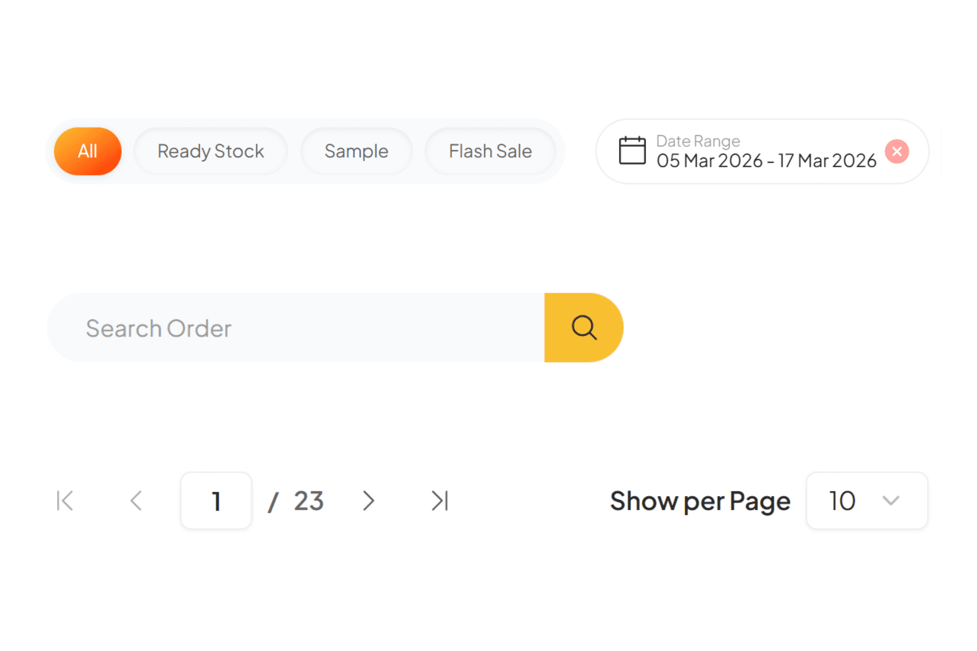 filter and pagination